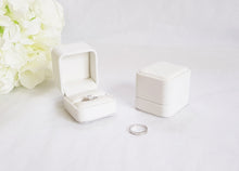 Load image into Gallery viewer, White Leatherette Single Ring Box display
