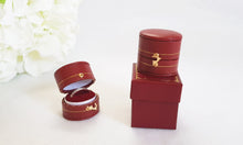 Load image into Gallery viewer, Burgundy Vintage Style Traditional Heirloom Single Ring Box stack
