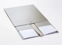 Load image into Gallery viewer, Silver Extra Large Luxury Magnetic Gift Box with Ribbon flat
