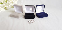 Load image into Gallery viewer, Navy Blue Velvet Double Ring Box 7
