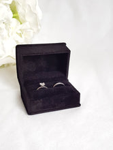 Load image into Gallery viewer, Black Luxury Suede Double Ring Box 2
