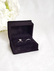 Black Luxury Suede Double Ring Box 2