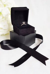 Black Luxury Suede Single Ring Box stack