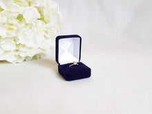 Load image into Gallery viewer, Navy Blue Single Ring Box title
