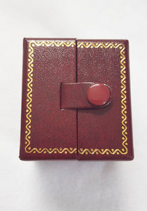 Red Double Door Leatherette Traditional Style Double Ring Box 5