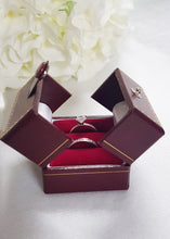 Load image into Gallery viewer, Red Double Door Leatherette Traditional Style Double Ring Box 4
