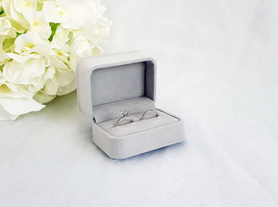 Light Grey Luxury Suede Double Ring Box 1