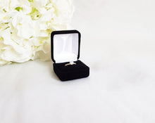 Load image into Gallery viewer, Black Velvet Single Ring Box - White Interior title
