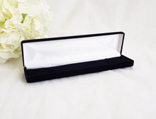 Load image into Gallery viewer, Black Velvet Luxury Bracelet Gift Box diagonal
