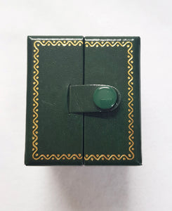 Green Double Door Leatherette Traditional Style Double Ring Box 3