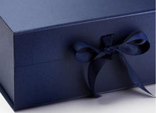 Load image into Gallery viewer, Navy Blue Extra Large Luxury Magnetic Gift Box with Ribbon detail
