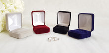 Load image into Gallery viewer, Black Velvet Single Ring Box - White Interior colours
