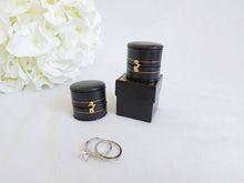 Load image into Gallery viewer, Black Vintage Style Traditional Heirloom Single Ring Box stack
