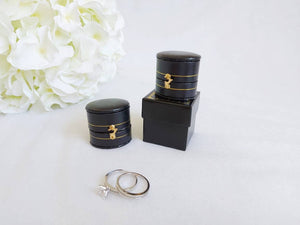 Black Vintage Style Traditional Heirloom Single Ring Box stack