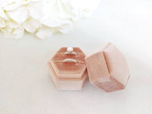 Load image into Gallery viewer, Rose Gold Velvet Hexagonal Double Ring Box 2

