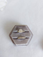 Load image into Gallery viewer, Grey Velvet Hexagonal Double Ring Box 3
