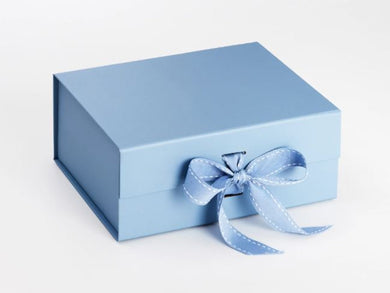 Blue A5 Luxury Magnetic Gift Box with Ribbon front