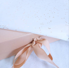 Load image into Gallery viewer, Rose Gold A5 Luxury Magnetic Gift Box with Ribbon with tissue paper
