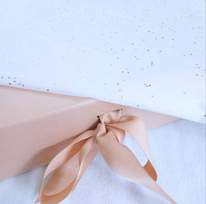 Luxury White Tissue Paper with Rose Gold sparkle 5 sheets
